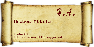 Hrubos Attila névjegykártya