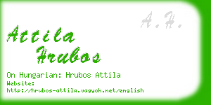 attila hrubos business card